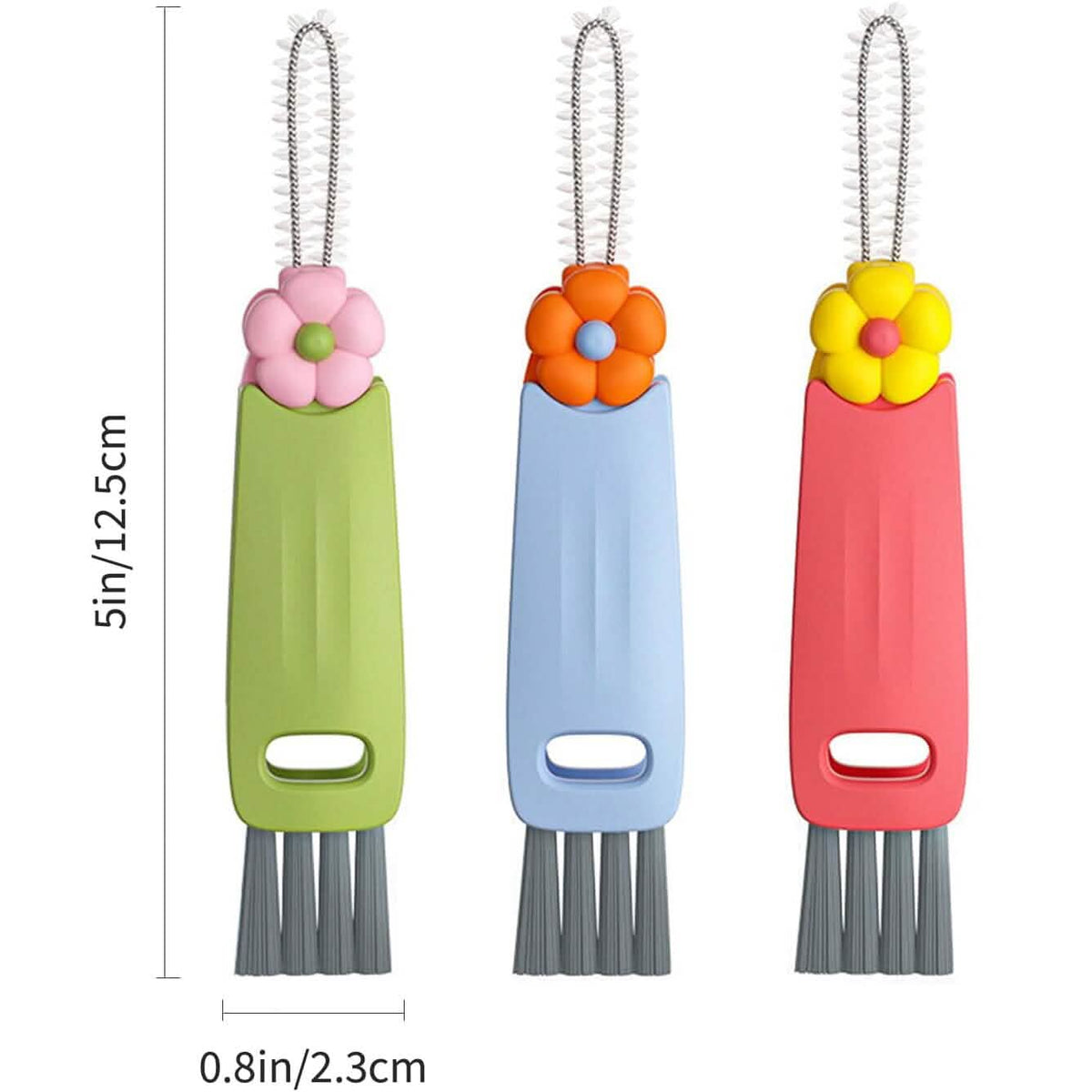 3-Piece: 3-in-1 Petal Cup Lid Cleaning Brush - A-1 Thread Vault