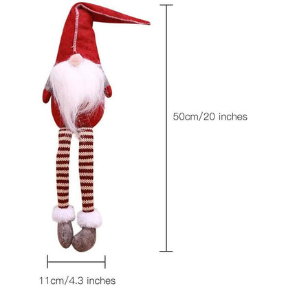 3 Piece: Handmade Sitting Long-Legged Christmas Elf Bottle Decoration Set - A-1 Thread Vault