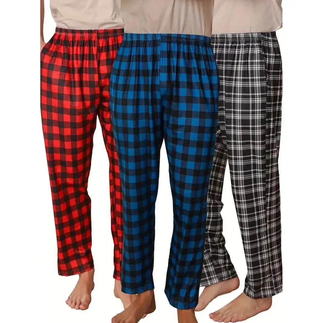 3-Piece: Mens Pajama Pants Loungewear Sleepwear - A-1 Thread Vault