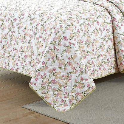 3-Piece Set: Bibb Home Printed Reversible Quilt Set - A-1 Thread Vault