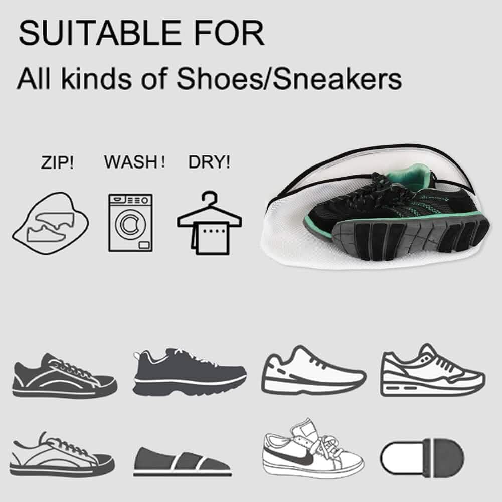 3-Piece Set: Mesh Shoe Laundry Bags with Zip Closure - A-1 Thread Vault