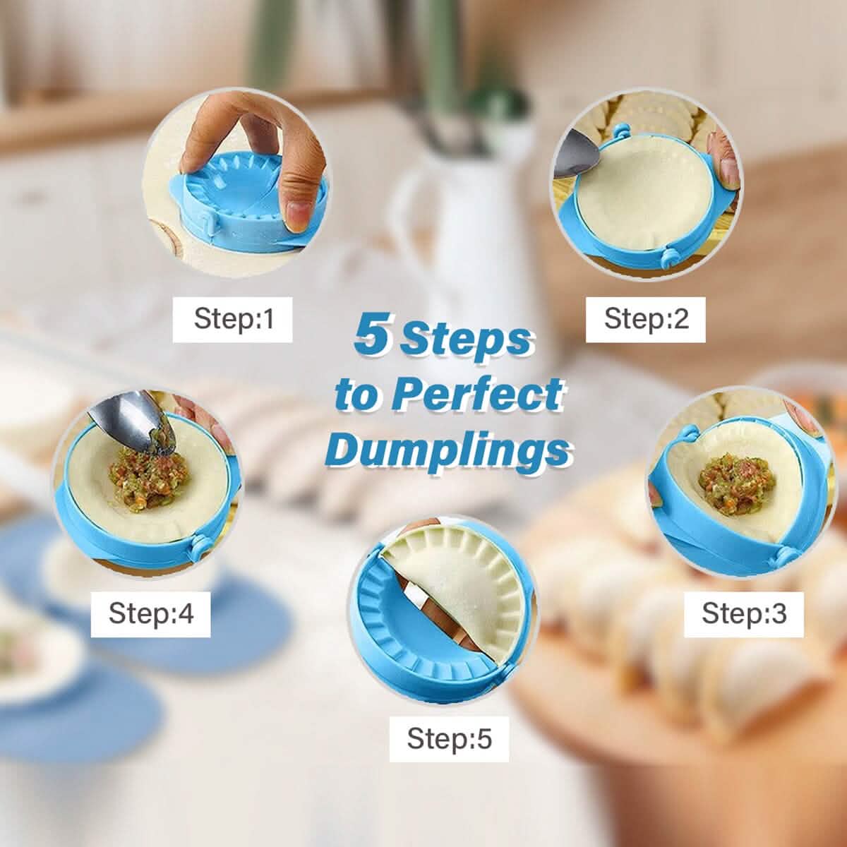 3-Piece Set: Perfect Dumpling Ravioli Empanadas Pie Pastry Maker Mold Dough Press - A-1 Thread Vault