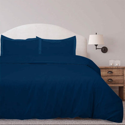 3-Piece Set: Royal Linens Double Brushed Full Duvet Covers With Zipper Closure - A-1 Thread Vault
