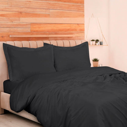 3-Piece Set: Royale Double Brushed Duvet Covers Set With Button Closure & Corner Ties - A-1 Thread Vault