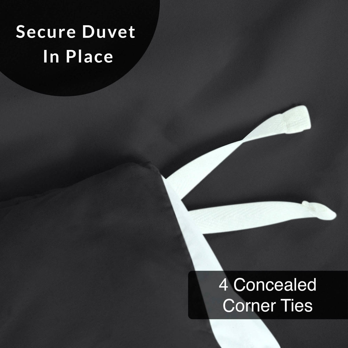 3-Piece Set: Royale Double Brushed Duvet Covers Set With Button Closure & Corner Ties - A-1 Thread Vault