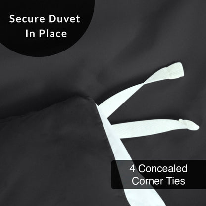 3-Piece Set: Royale Double Brushed Duvet Covers Set With Button Closure & Corner Ties - A-1 Thread Vault