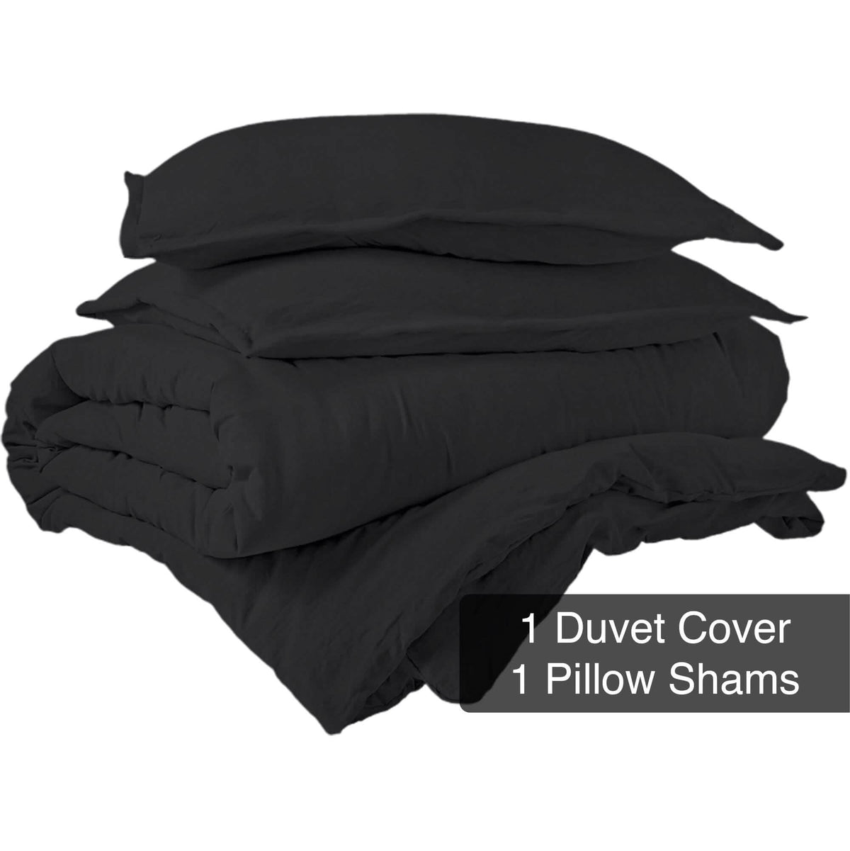 3-Piece Set: Royale Double Brushed Duvet Covers Set With Button Closure & Corner Ties - A-1 Thread Vault
