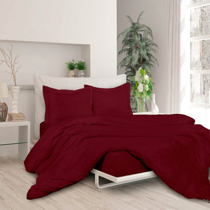 3-Piece Set: Royale Double Brushed Duvet Covers Set With Button Closure & Corner Ties - A-1 Thread Vault