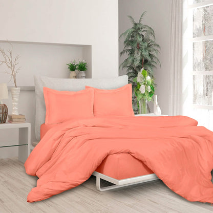 3-Piece Set: Royale Double Brushed Duvet Covers Set With Button Closure & Corner Ties - A-1 Thread Vault