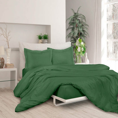 3-Piece Set: Royale Double Brushed Duvet Covers Set With Button Closure & Corner Ties - A-1 Thread Vault