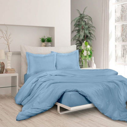 3-Piece Set: Royale Double Brushed Duvet Covers Set With Button Closure & Corner Ties - A-1 Thread Vault