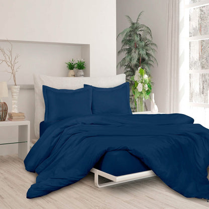 3-Piece Set: Royale Double Brushed Duvet Covers Set With Button Closure & Corner Ties - A-1 Thread Vault