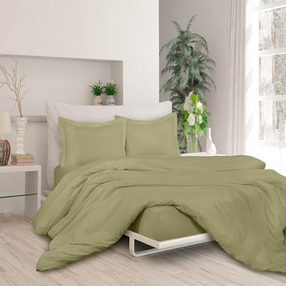 3-Piece Set: Royale Double Brushed Duvet Covers Set With Button Closure & Corner Ties - A-1 Thread Vault
