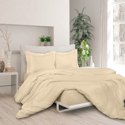 3-Piece Set: Royale Double Brushed Duvet Covers Set With Button Closure & Corner Ties - A-1 Thread Vault
