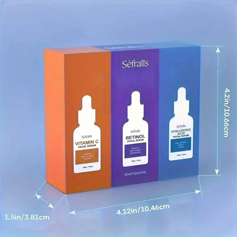 3-Piece Set: Séfralls Hyaluronic Acid VC Retinol Essence with Vitamin-C And Hyaluronic Acid Serum - A-1 Thread Vault