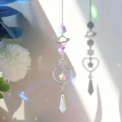 3-Pieces: Crystal Wind Chime Pendant Catcher Diamond Prisms - A-1 Thread Vault