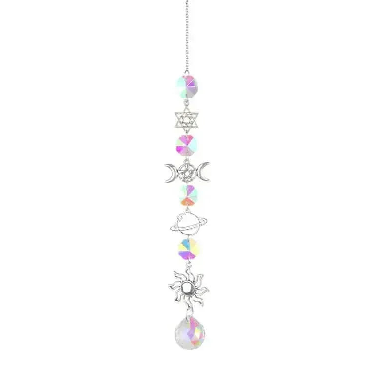 3-Pieces: Crystal Wind Chime Pendant Catcher Diamond Prisms - A-1 Thread Vault