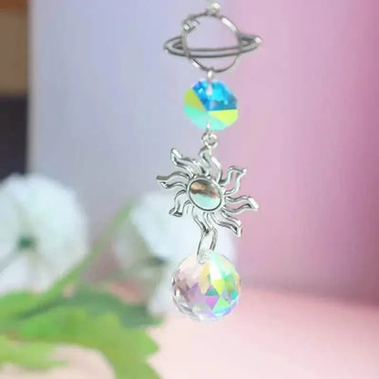 3-Pieces: Crystal Wind Chime Pendant Catcher Diamond Prisms - A-1 Thread Vault