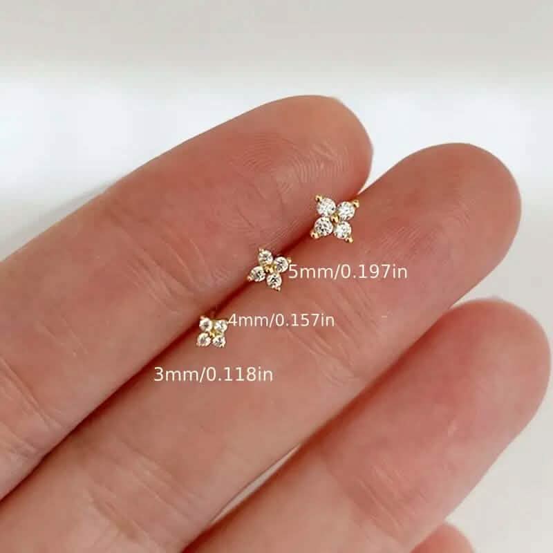 3-Pieces: Elegant Floral Stud Earrings Set - A-1 Thread Vault