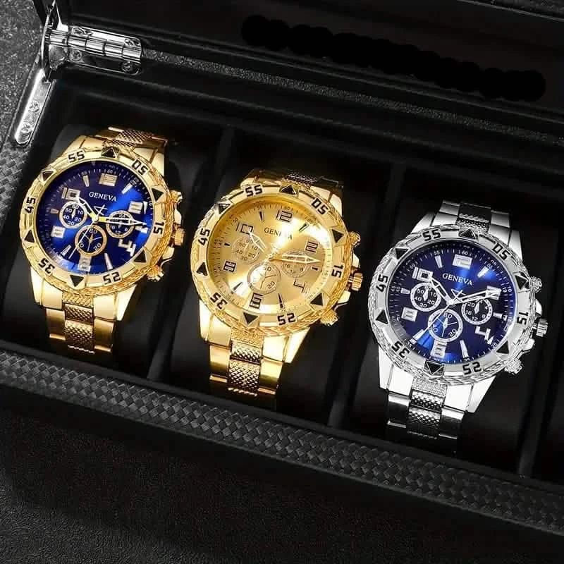 3-Pieces: Fashionable Men's Quartz Watch Set - A-1 Thread Vault