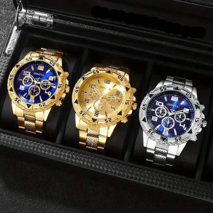 3-Pieces: Fashionable Men's Quartz Watch Set - A-1 Thread Vault