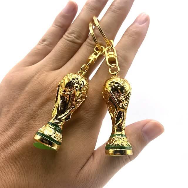 3-Pieces: Keychain Small Pendant Mascot Emblem 2022 Qatar World Cup - A-1 Thread Vault