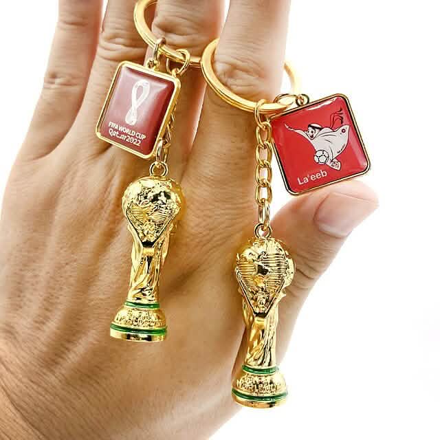 3-Pieces: Keychain Small Pendant Mascot Emblem 2022 Qatar World Cup - A-1 Thread Vault