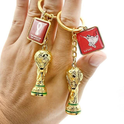 3-Pieces: Keychain Small Pendant Mascot Emblem 2022 Qatar World Cup - A-1 Thread Vault