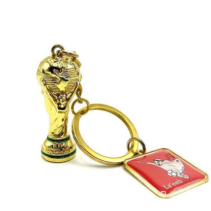 3-Pieces: Keychain Small Pendant Mascot Emblem 2022 Qatar World Cup - A-1 Thread Vault