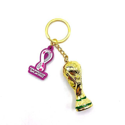 3-Pieces: Keychain Small Pendant Mascot Emblem 2022 Qatar World Cup - A-1 Thread Vault