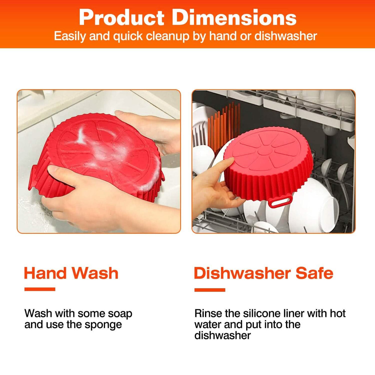 3-Pieces: Reusable Foldable Air Fryer Silicone Pot for 4+ Quart Air Fryer Oven - A-1 Thread Vault