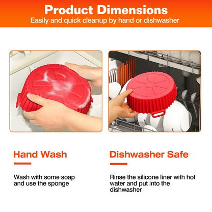 3-Pieces: Reusable Foldable Air Fryer Silicone Pot for 4+ Quart Air Fryer Oven - A-1 Thread Vault
