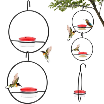 3-Pieces: Stackable Hanging Humming Bird Feeder with Metal Frame & Red Plastic Bowl - A-1 Thread Vault
