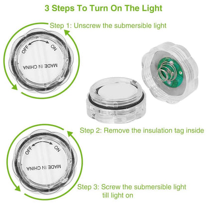 3-Pieces: Submersible LED Tea Lights Waterproof Candle Lights - A-1 Thread Vault