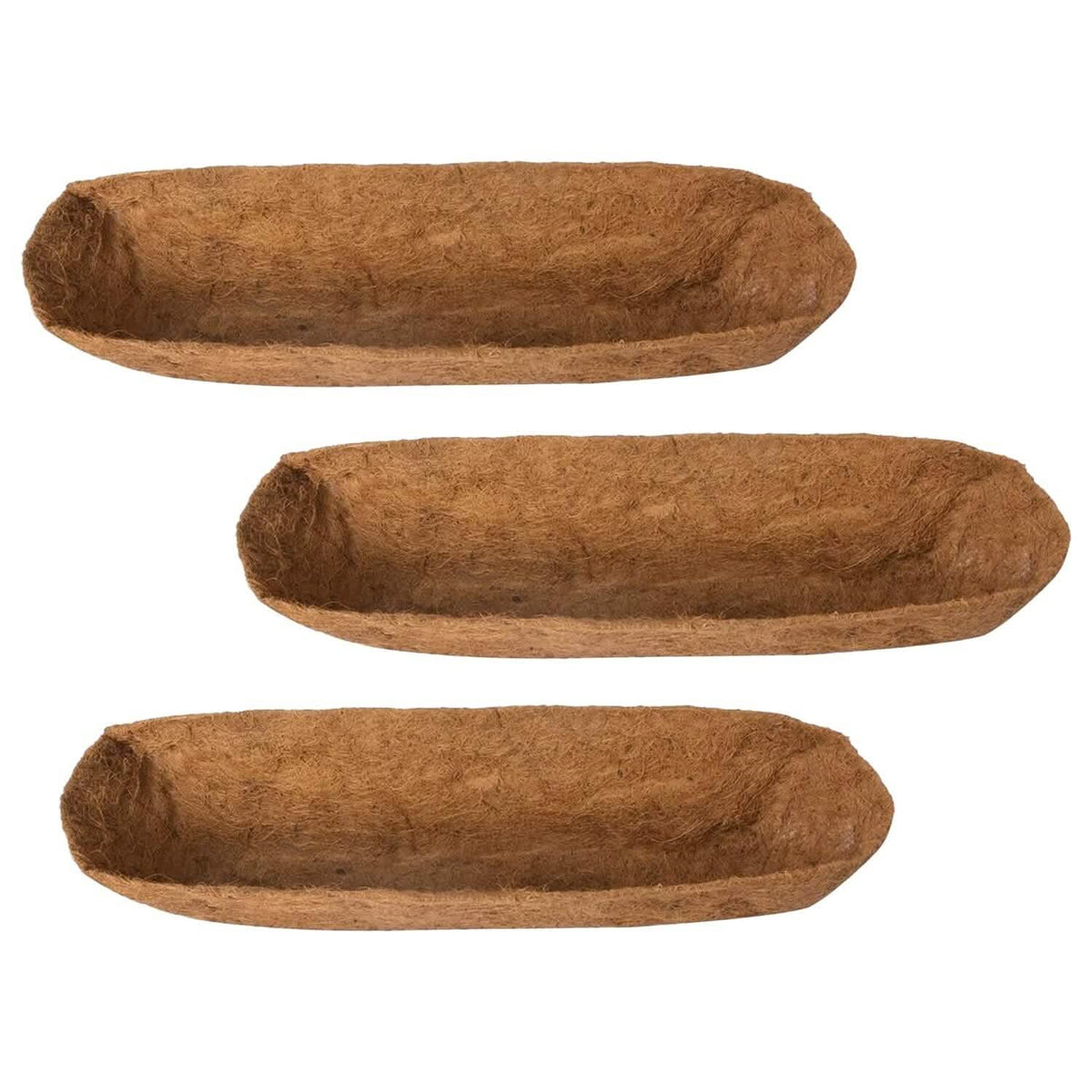 3-Pieces: Trough Coco Basket Half Moon Planter Replacement - A-1 Thread Vault