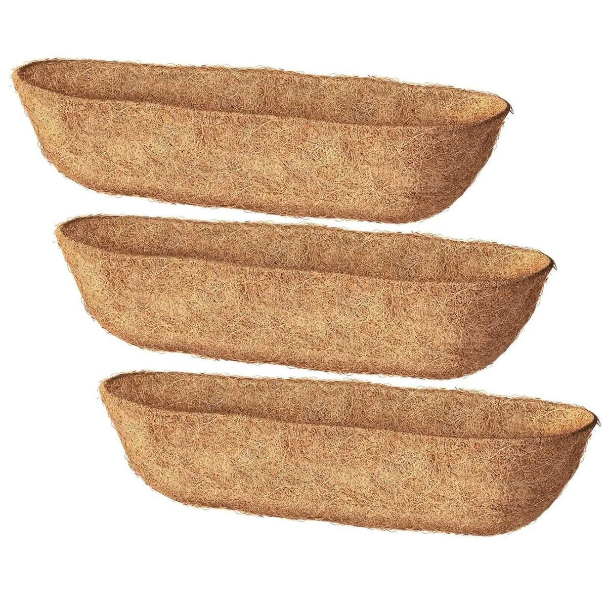 3-Pieces: Trough Coco Basket Half Moon Planter Replacement - A-1 Thread Vault