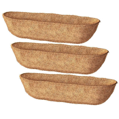3-Pieces: Trough Coco Basket Half Moon Planter Replacement - A-1 Thread Vault