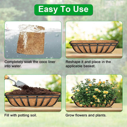 3-Pieces: Trough Coco Basket Half Moon Planter Replacement - A-1 Thread Vault