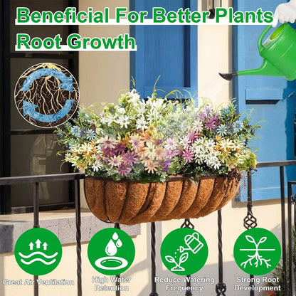 3-Pieces: Trough Coco Basket Half Moon Planter Replacement - A-1 Thread Vault