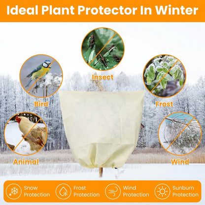 3-Pieces: Winter Plant Cover Bags with Drawstring - A-1 Thread Vault