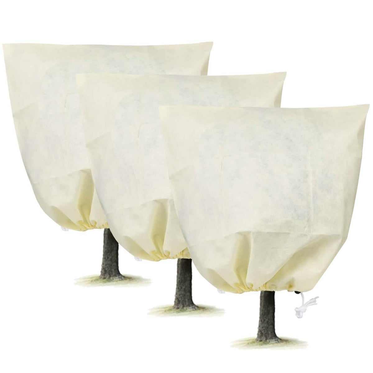 3-Pieces: Winter Plant Cover Bags with Drawstring - A-1 Thread Vault