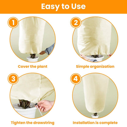 3-Pieces: Winter Plant Cover Bags with Drawstring - A-1 Thread Vault