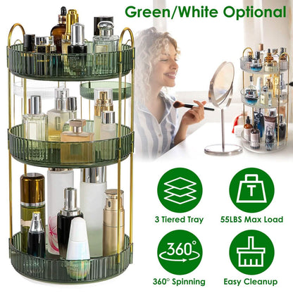 3-Tier 360¬∞ Spinning Rotating Makeup Organizer - A-1 Thread Vault