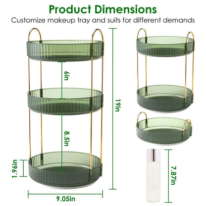 3-Tier 360¬∞ Spinning Rotating Makeup Organizer - A-1 Thread Vault