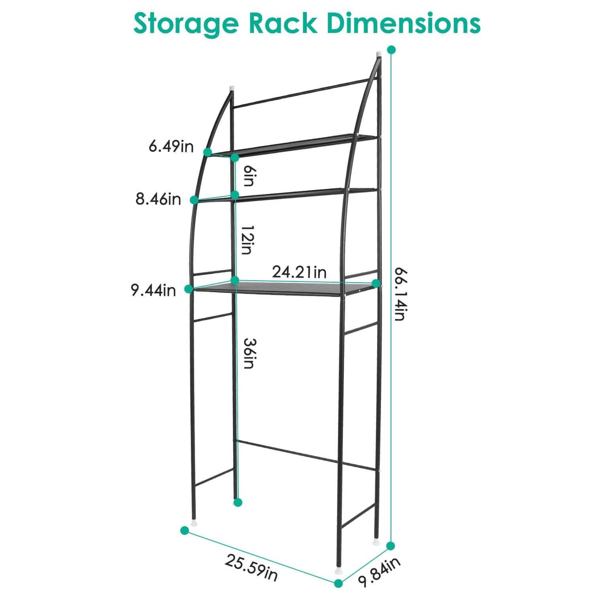 3-Tier Bathroom Over the Toilet Storage Shelf - A-1 Thread Vault