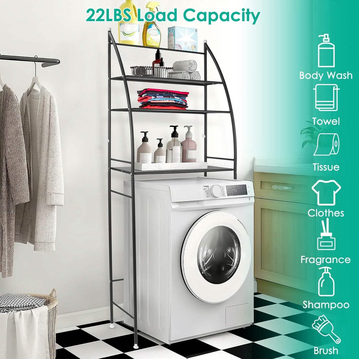 3-Tier Bathroom Over the Toilet Storage Shelf - A-1 Thread Vault
