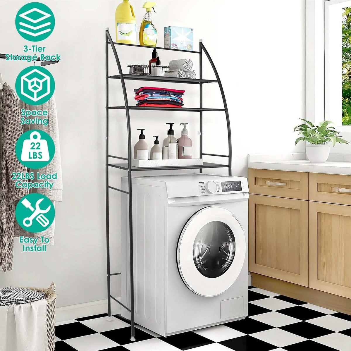 3-Tier Bathroom Over the Toilet Storage Shelf - A-1 Thread Vault
