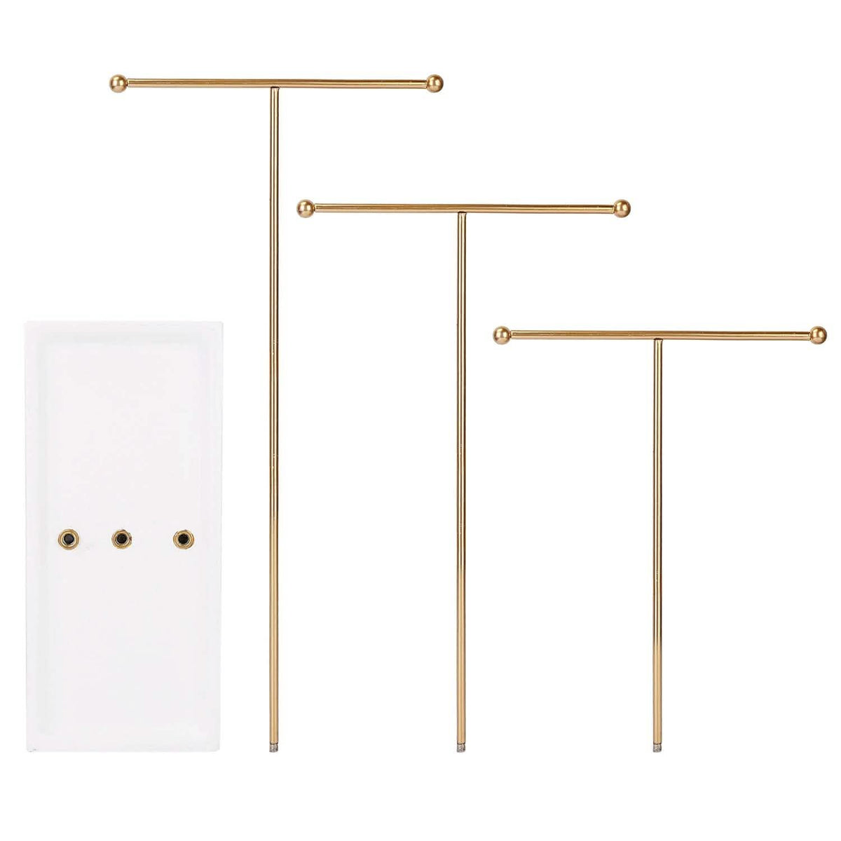 3-Tier Gold Metal Tabletop Jewelry Tree Stand - A-1 Thread Vault