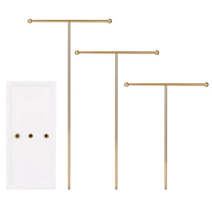 3-Tier Gold Metal Tabletop Jewelry Tree Stand - A-1 Thread Vault