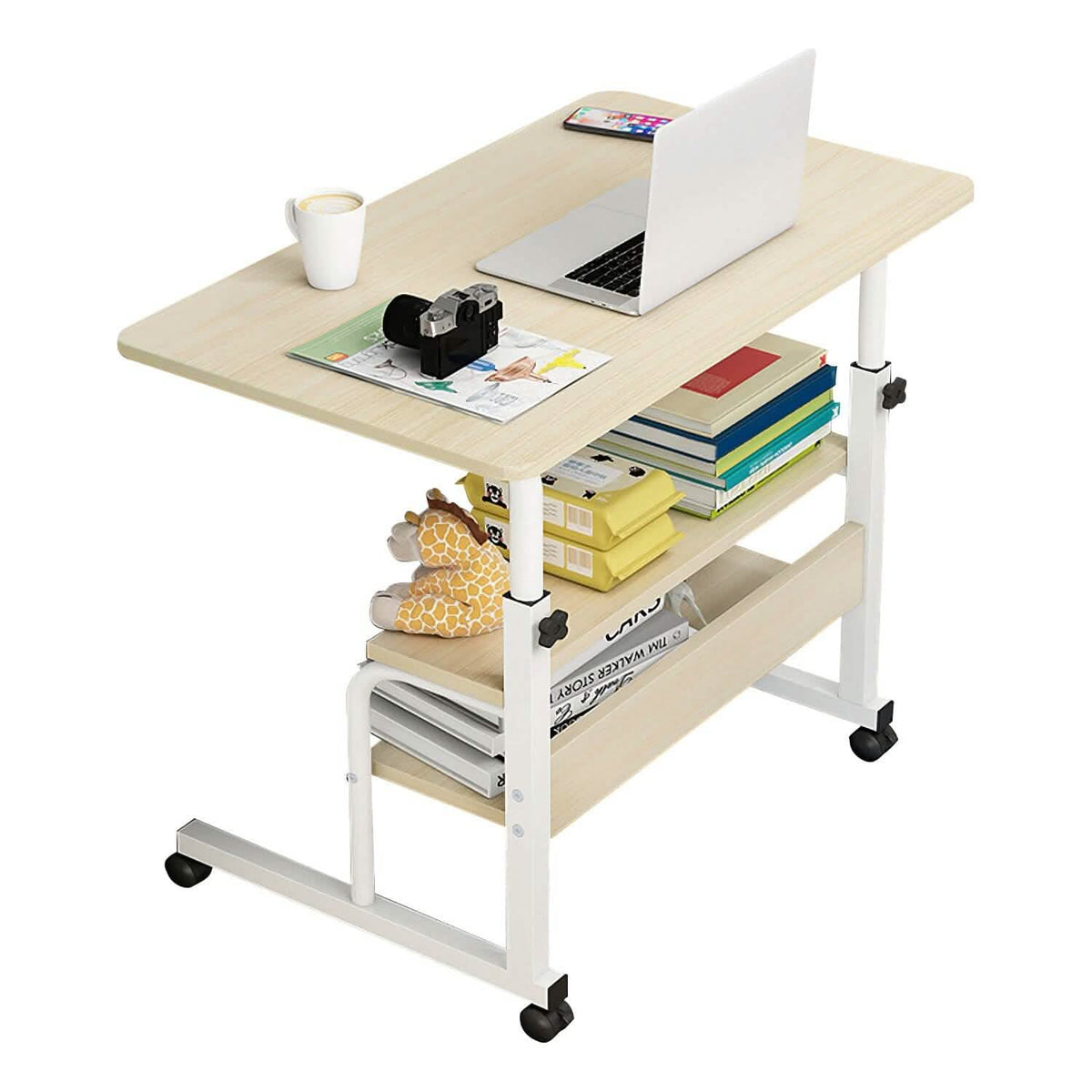 3-Tier Height Adjustable Laptop Desk with Rolling Wheels - A-1 Thread Vault